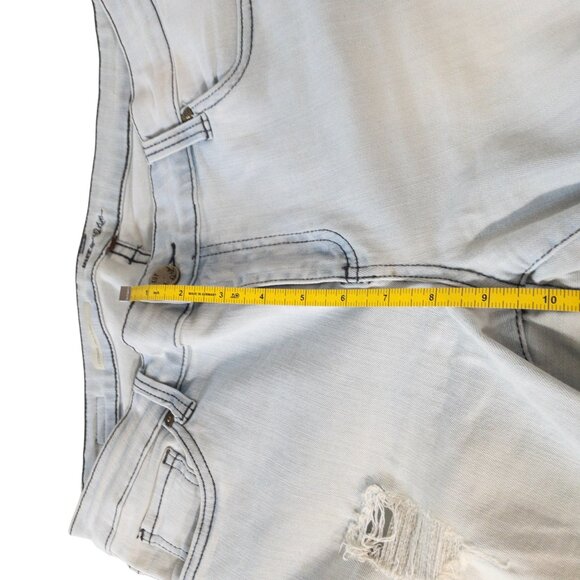 Kut from the Kloth Ankle Skinny White Light Blue Denim SZ 10 Raw Hem 28" L - Picture 7 of 13